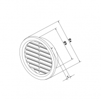 Rama aerisire Haco, rotunda, cu plasa , diametru 12,5, maro